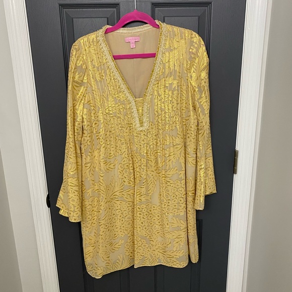 Gold Lilly Pulitzer dress - Picture 1 of 3